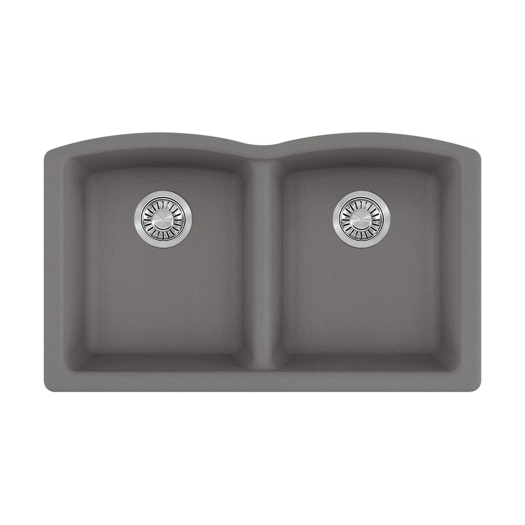 Franke ELG120SHG-CA Ellipse Granite Undermount Sink Double Shadow Grey