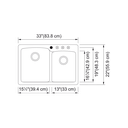 Franke EOMB33229-1-CA Ellipse Dm Grn Matte Blk Dbl 36Cab