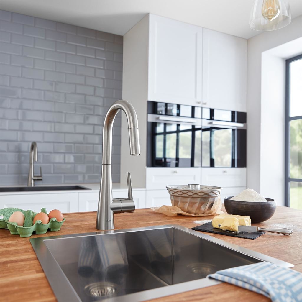 Grohe 32283DC3 Ladylux L2 Prep Sink Dual Spray Pull Down Kitchen Faucet SuperSteel 4