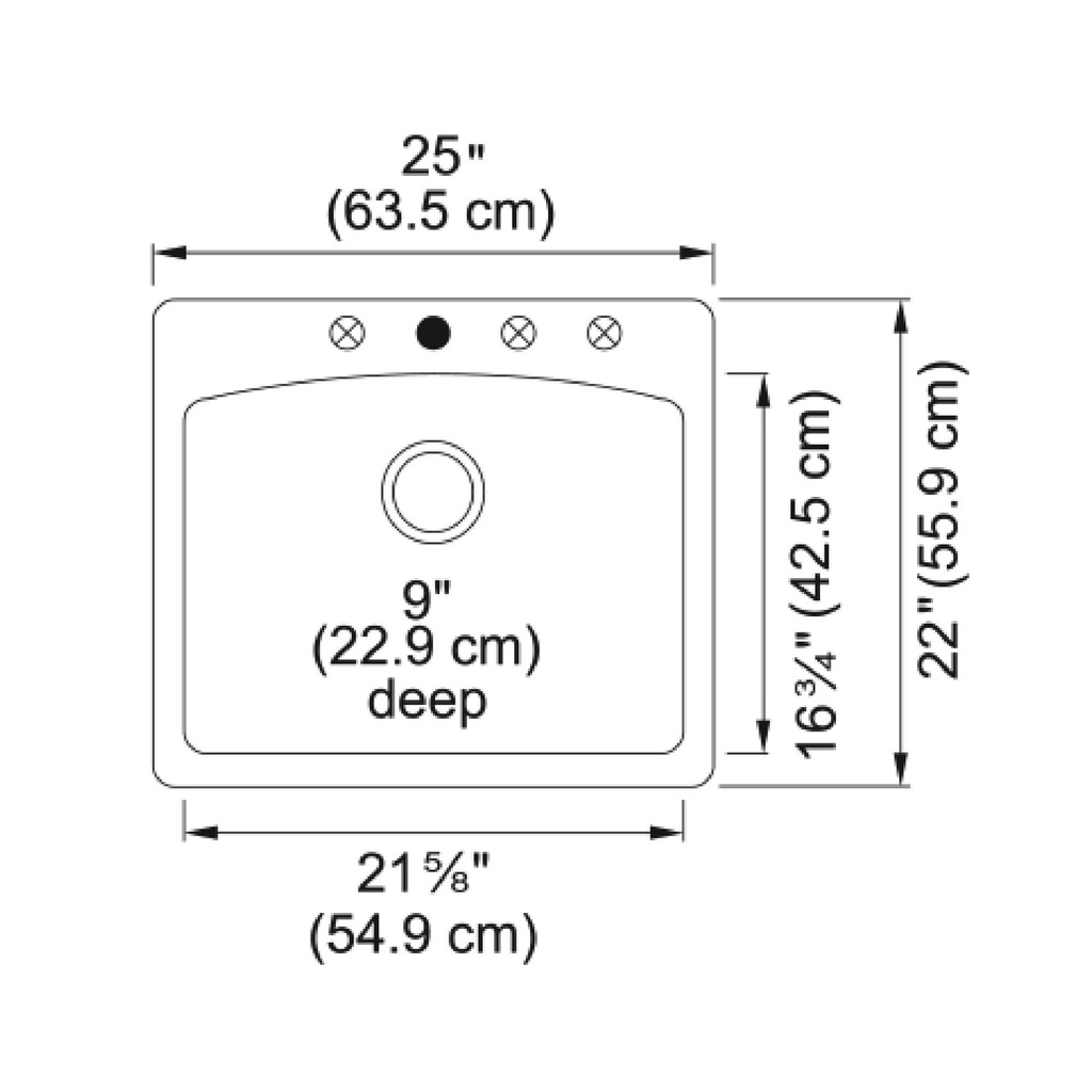 Franke ESDB25229-1-CA Ellipse Granite Dual Mount Sink Single Espresso/ Mocha