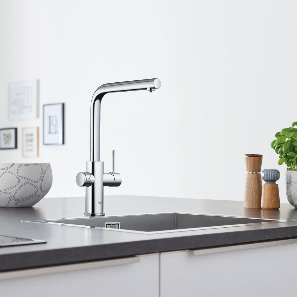 Grohe 31608002 Blue Pull Out Kitchen Faucet Chilled Sparkling Water Chrome 2