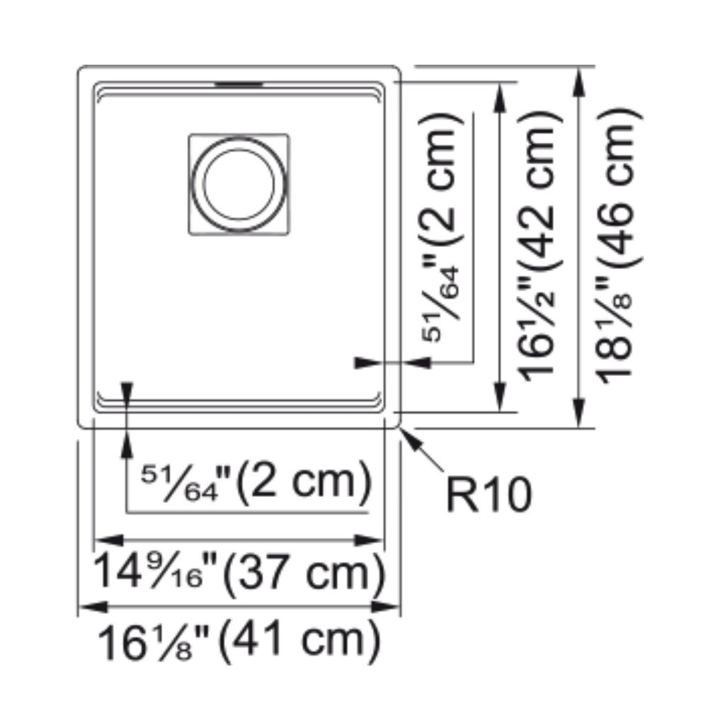 Franke PKG110-14SG Peak Granite Single Bowl Sink Shadow Grey
