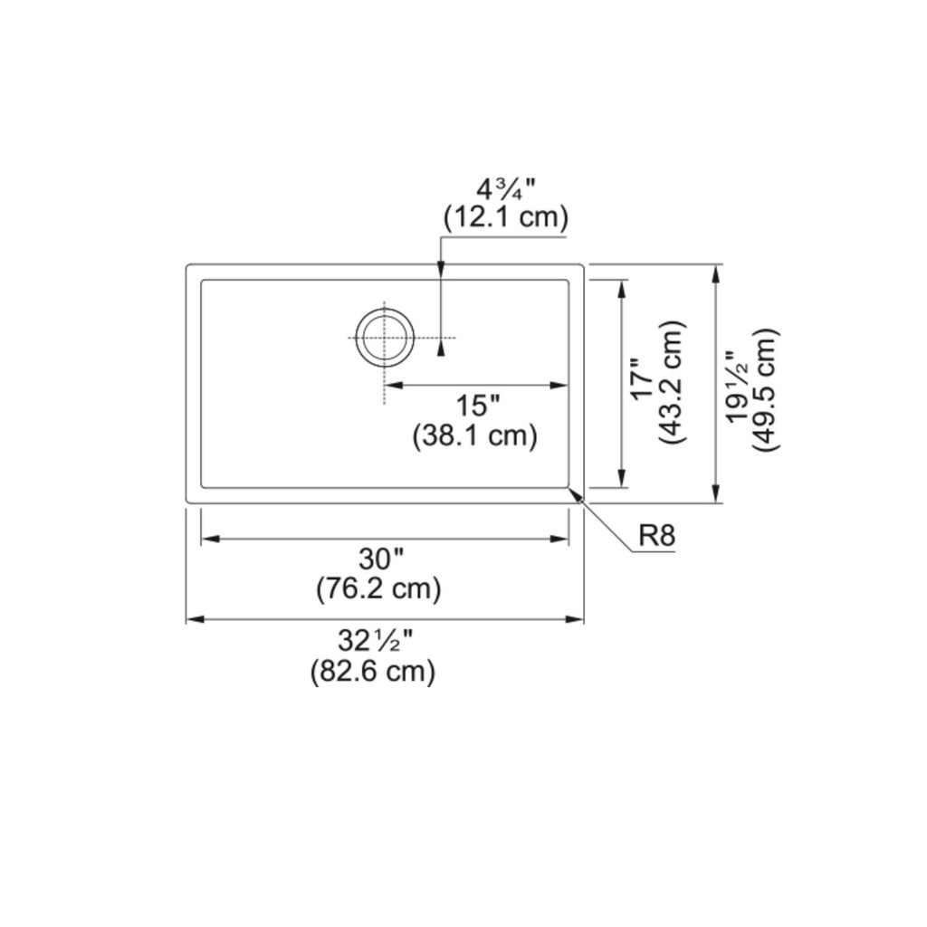 Franke PS2X110-30-CA Professional Series 2.0 Single Sink. 8 Mm Radius Included Accessories