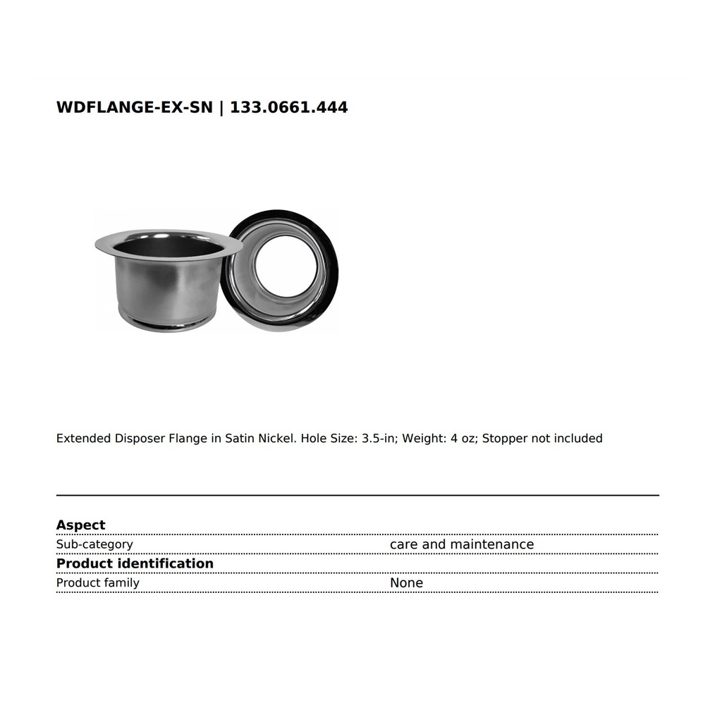 Franke WDFLANGE-EX-WH Waste Disposer Flange Extended White