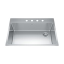 Kindred BSL2233-9-4OW Brookmore Single Bowl Top Mount Sink Offset