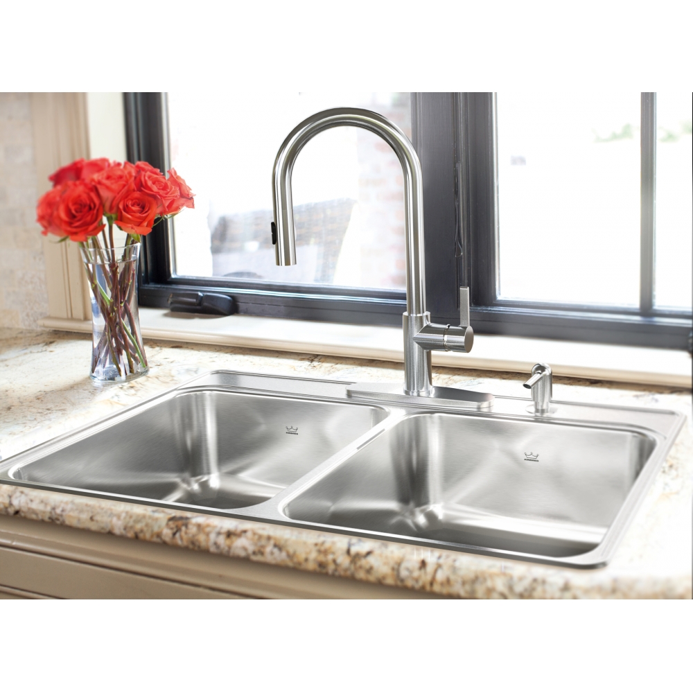 Kindred CDLA3322-7-1 Sink Top Mount Double Bowl SS Sink