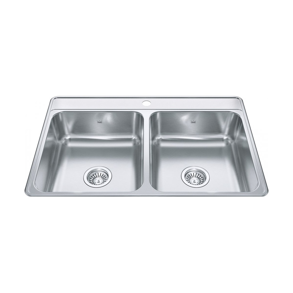 Kindred CDLA3322-7-1 Sink Top Mount Double Bowl SS Sink