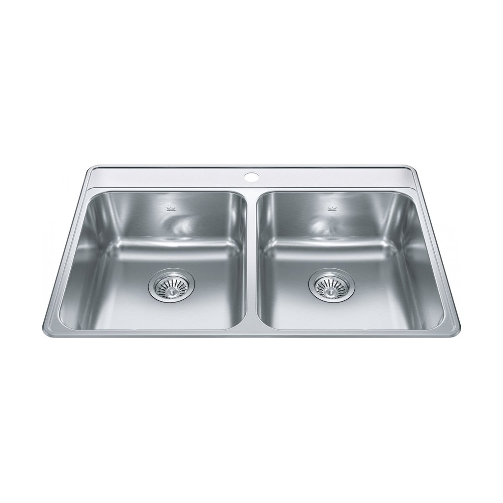 Kindred CDLA3322-8-1CB Sink Top Mount Double Bowl SS Sink