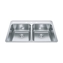 Kindred CDLA3322-8-3CB Sink Top Mount Double Bowl SS Sink