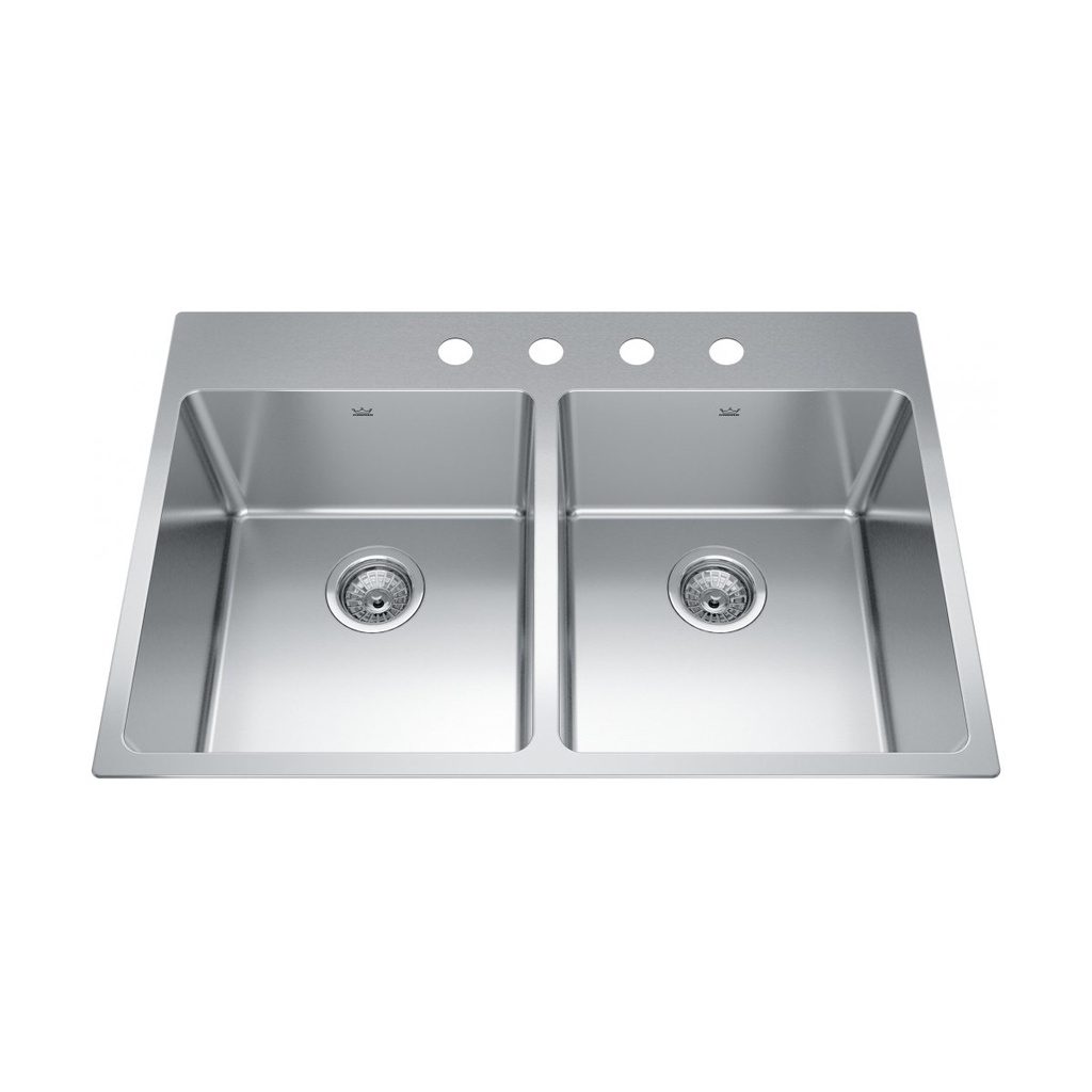 Kindred BDL2233-9-4 Brookmore Double Bowl Top Mount Sink