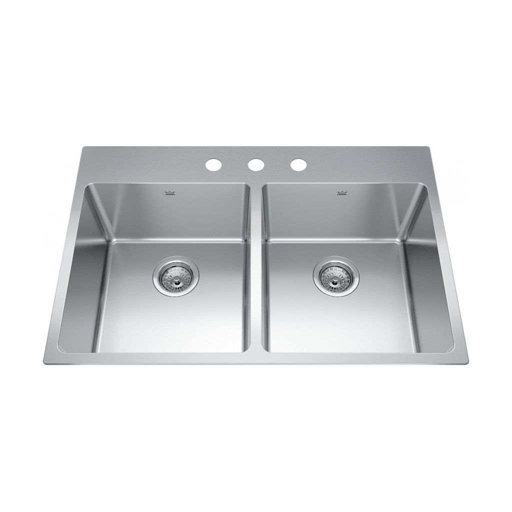 Kindred BDL2233-9-3 Brookmore Double Bowl Top Mount Sink
