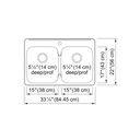Kindred RDLA3322-55-1 Ada Drop In Sink