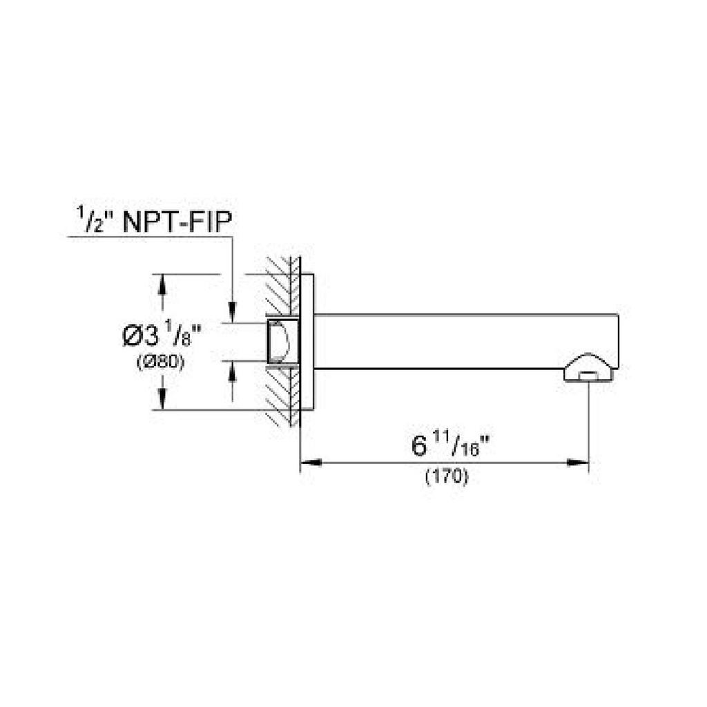 Grohe 13274A01 Concetto Bath Spout Hard Graphite 3