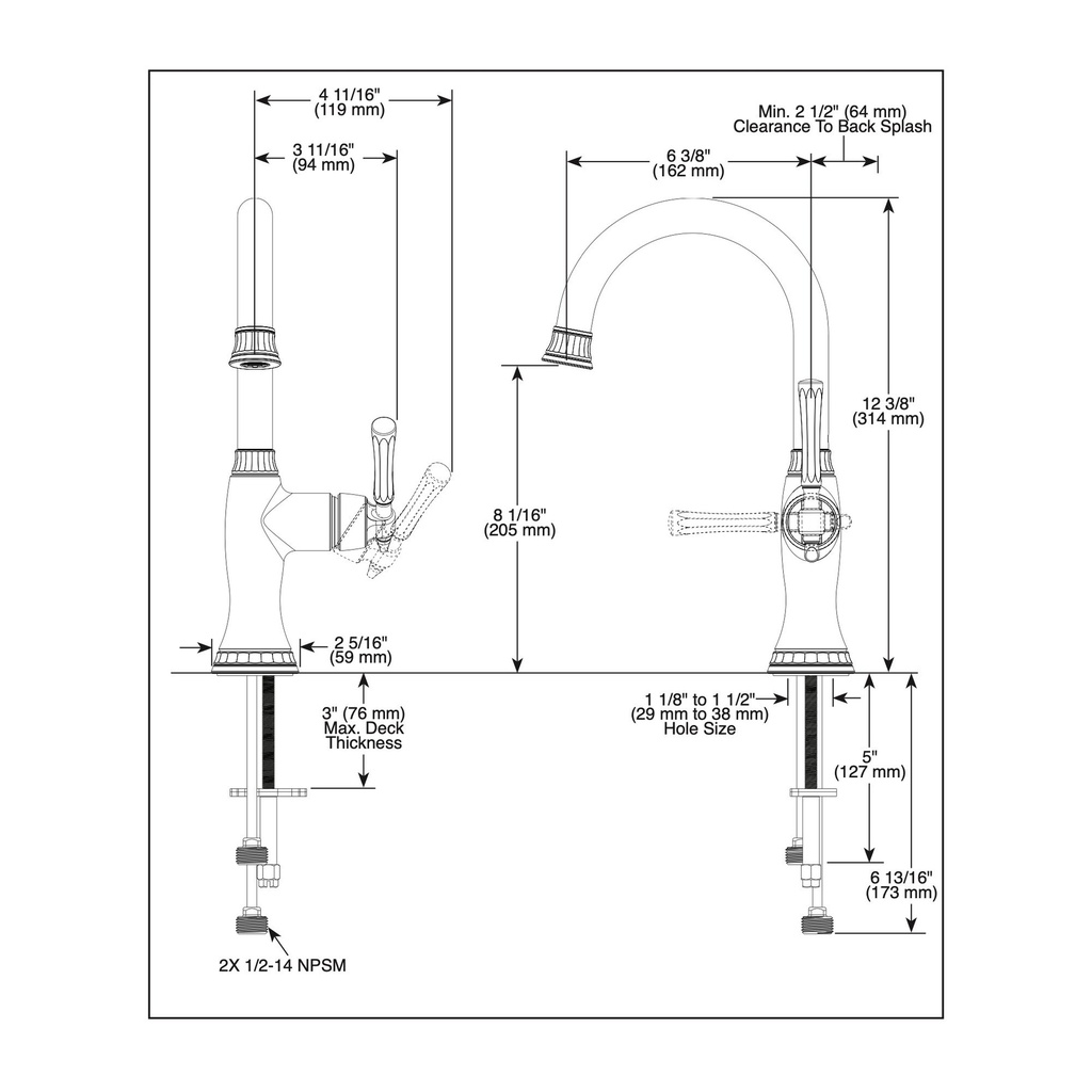 Brizo 61058LF-BLBNX Tulham Bar Faucet