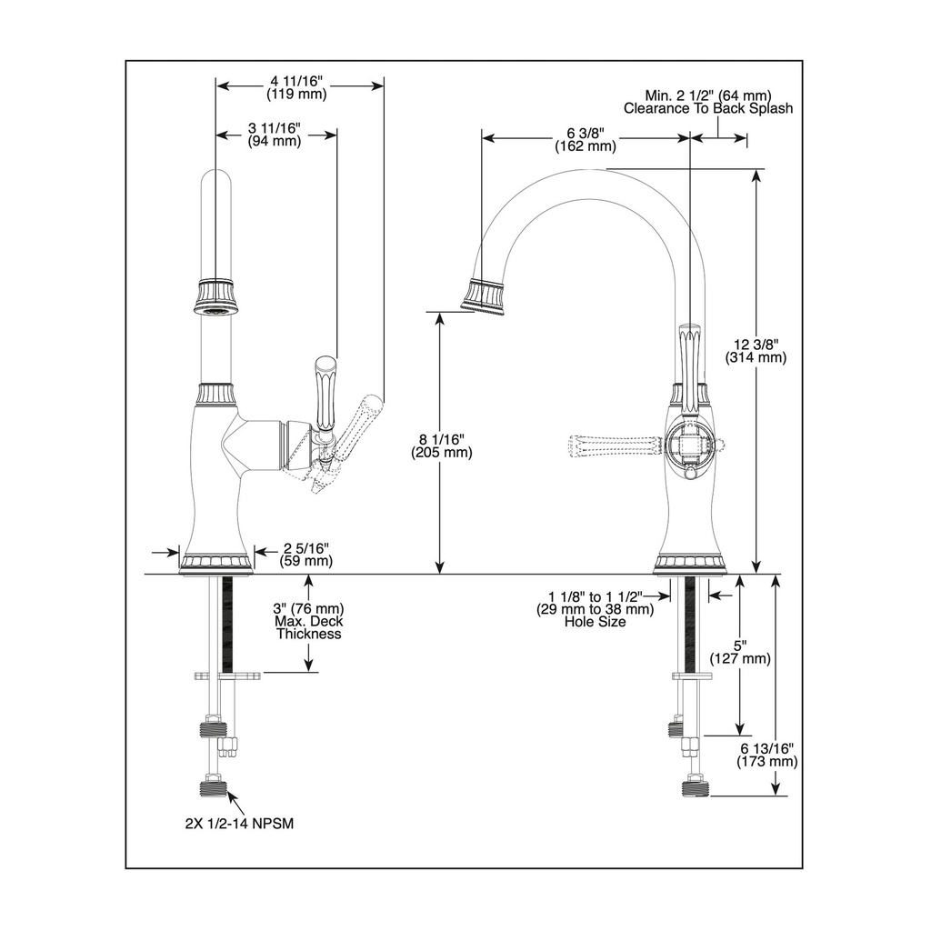 Brizo 61058LF-PC Tulham Bar Faucet