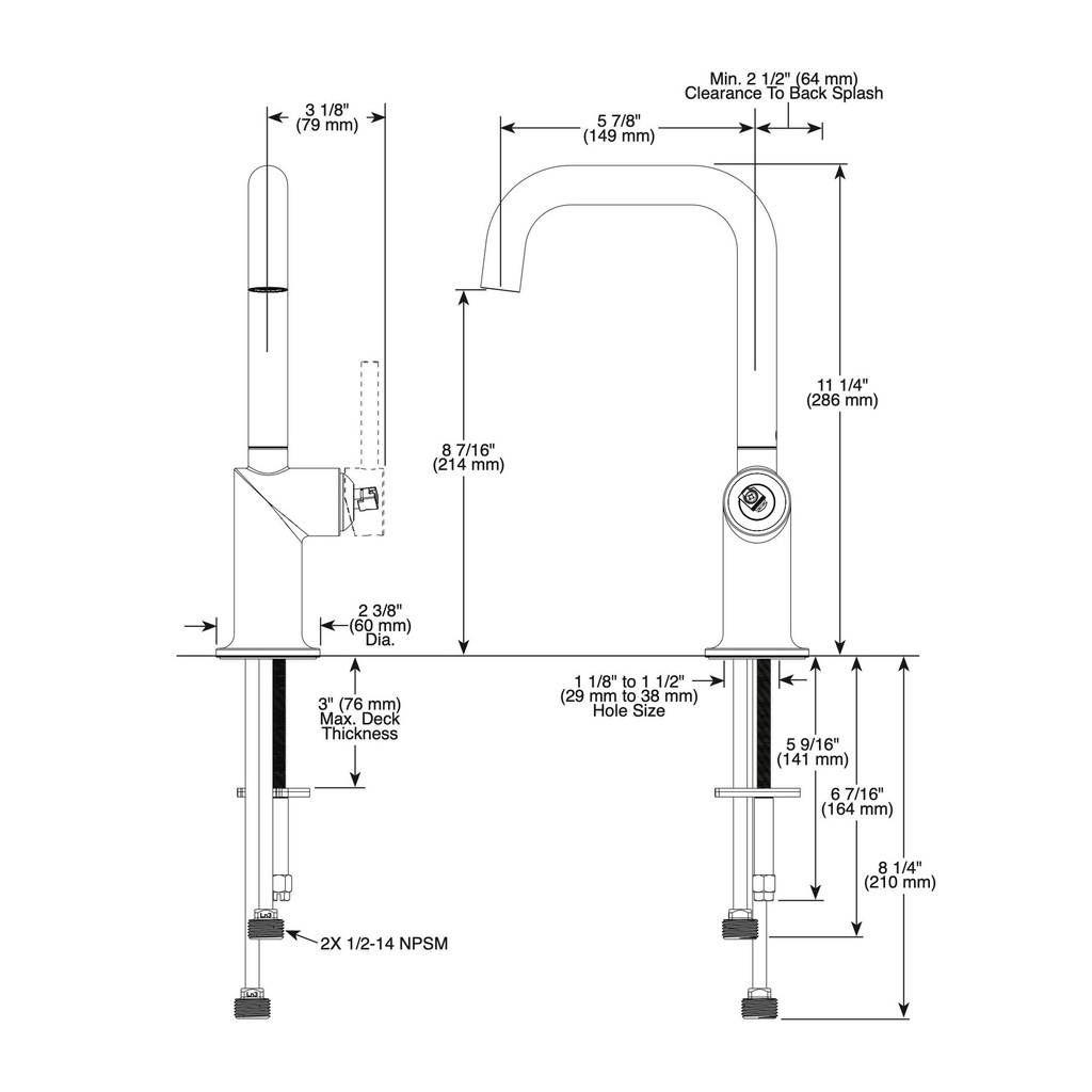 Brizo 61065LF-PNLHP Odin Square Bar Faucet