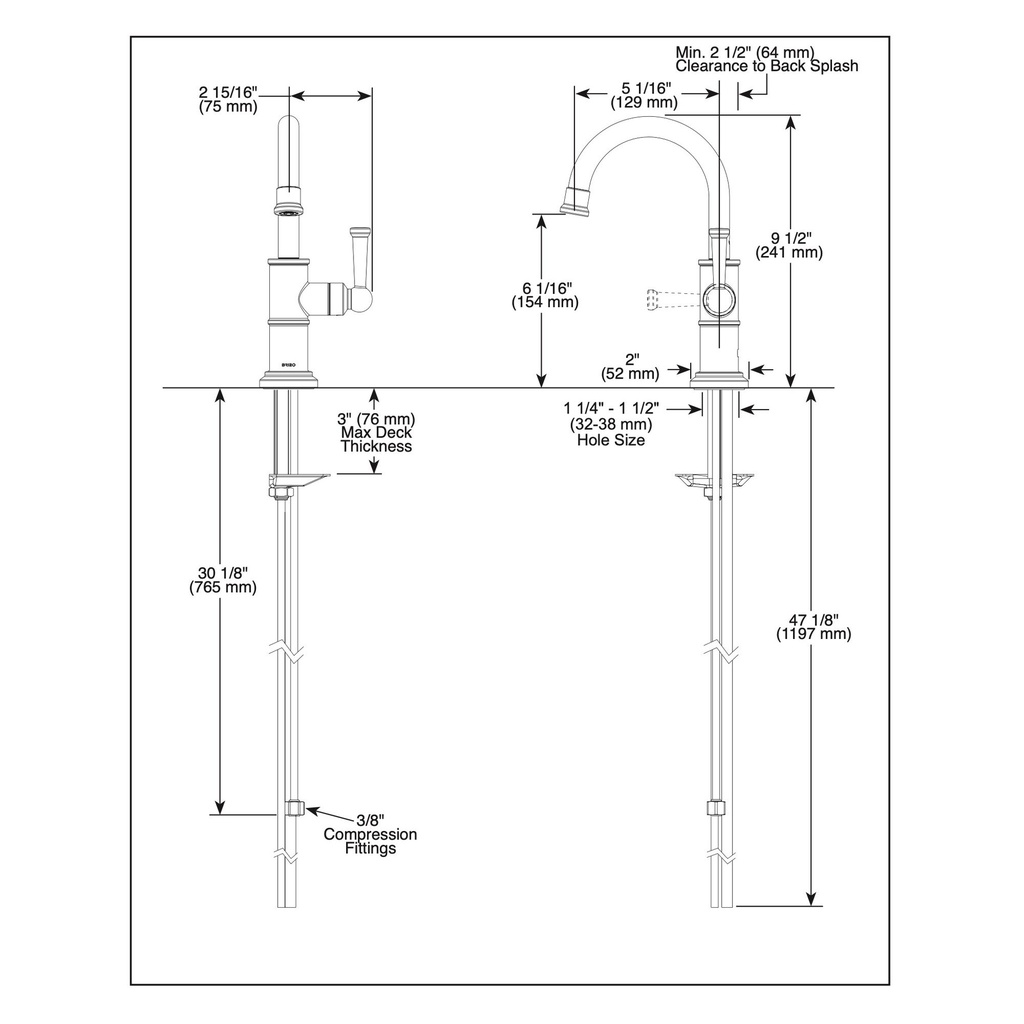 Brizo 61325LF-C-BL Artesso Beverage Faucet