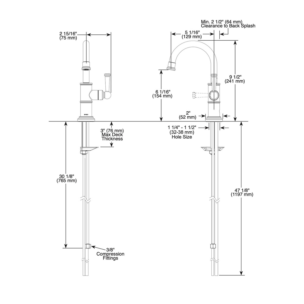 Brizo 61325LF-C-PC Artesso Ro Beverage Faucet