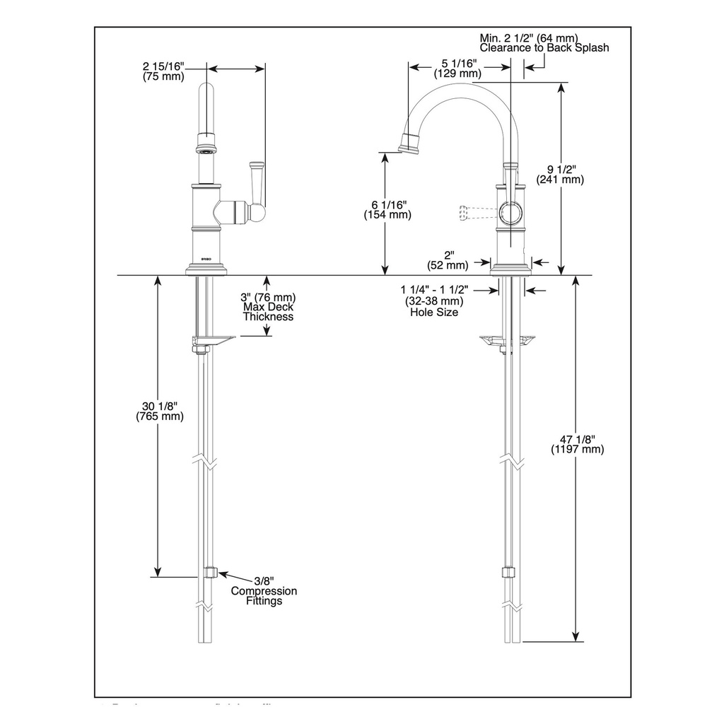 Brizo 61325LF-C-PN Artesso Ro Beverage Faucet