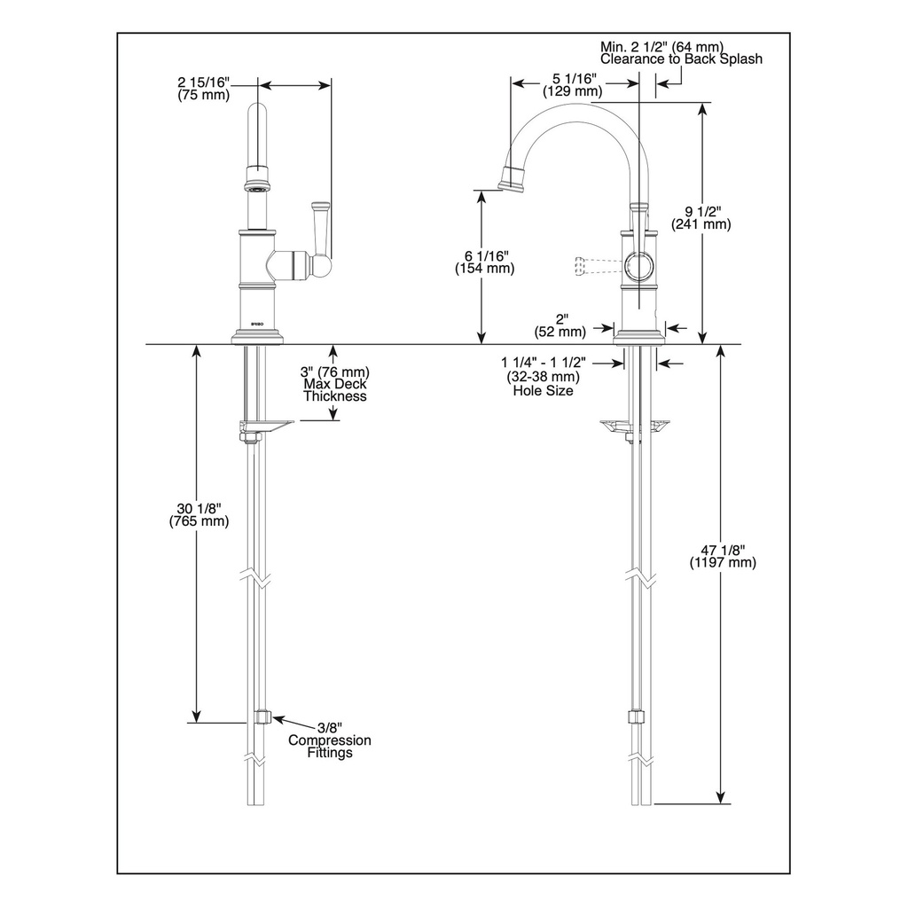 Brizo 61325LF-C-RB Artesso Ro Beverage Faucet