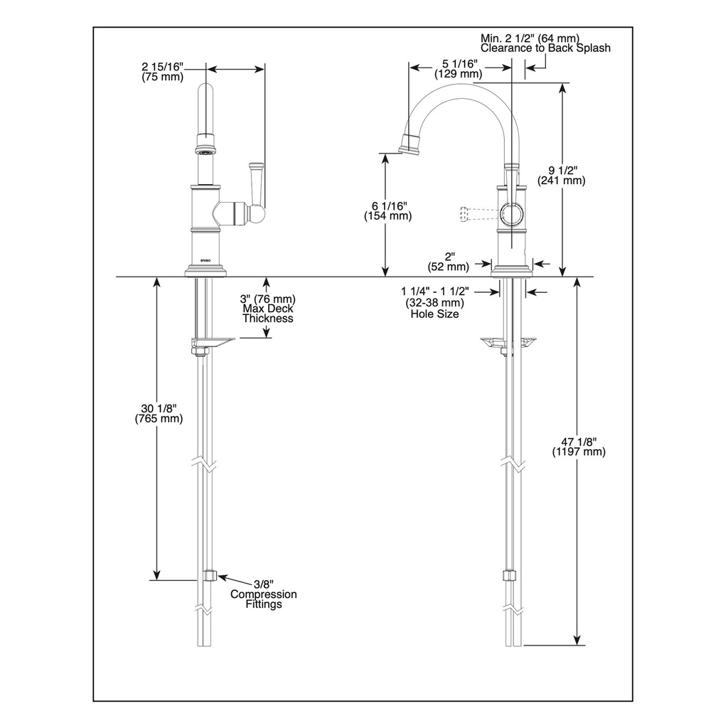 Brizo 61325LF-C-SS Artesso Ro Beverage Faucet