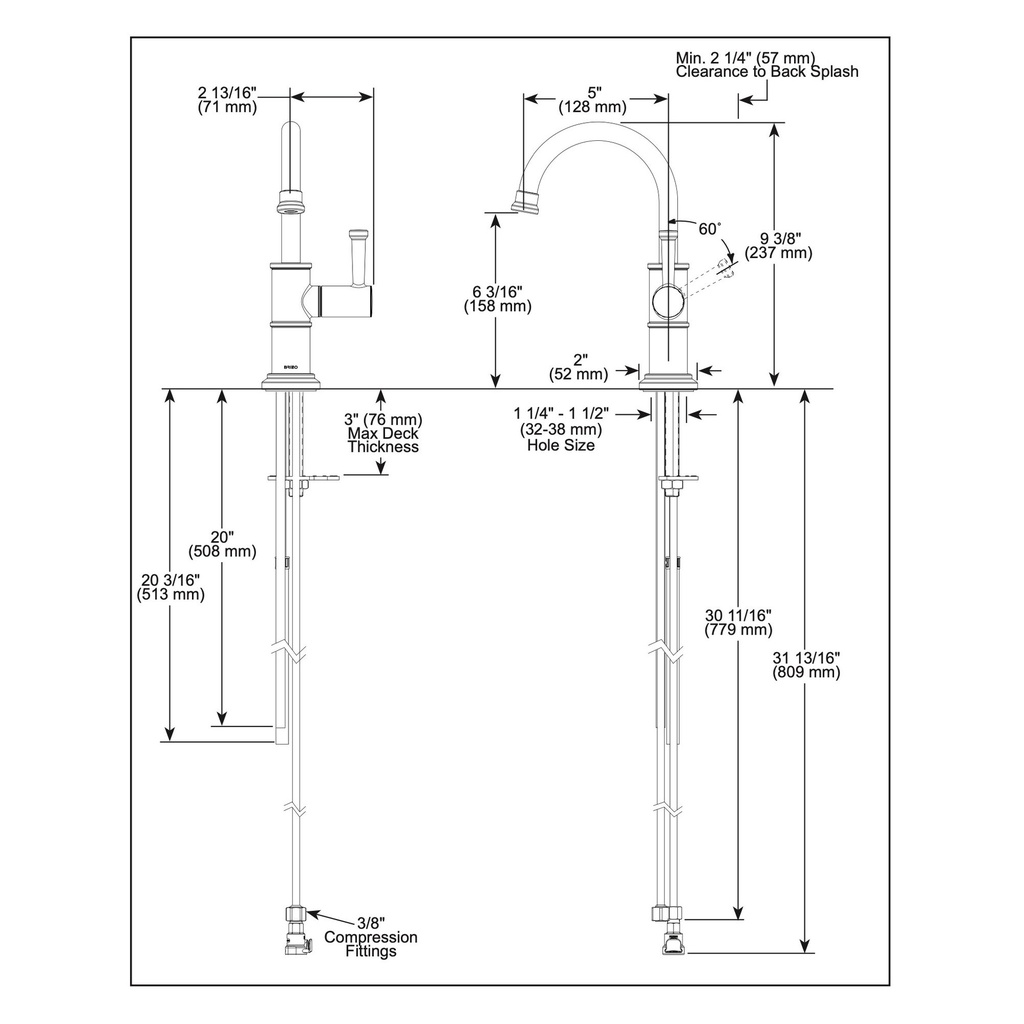 Brizo 61325LF-H-PC Artesso Instant Hot Beverage Faucet