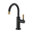 Brizo 61343LF-C-BLGL Litze Ro Beverage Faucet with Arc-Spout Knurled Handle Matte Black Luxe Gold