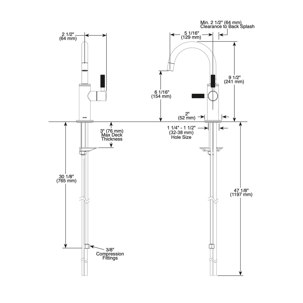Brizo 61343LF-C-PC Litze Ro Beverage Faucet