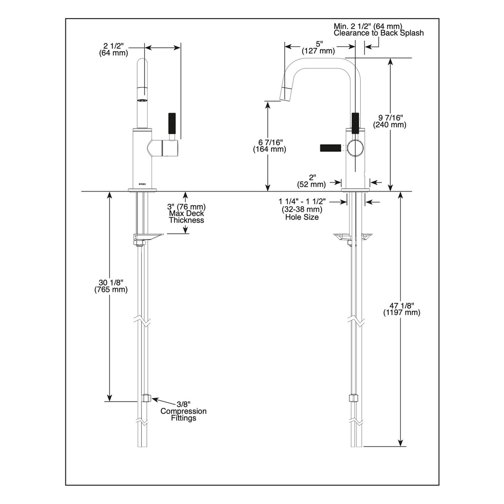 Brizo 61353LF-C-PN Litze Ro Beverage Faucet