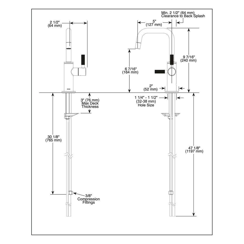 Brizo 61353LF-C-SS Litze Ro Beverage Faucet Stainless Steel