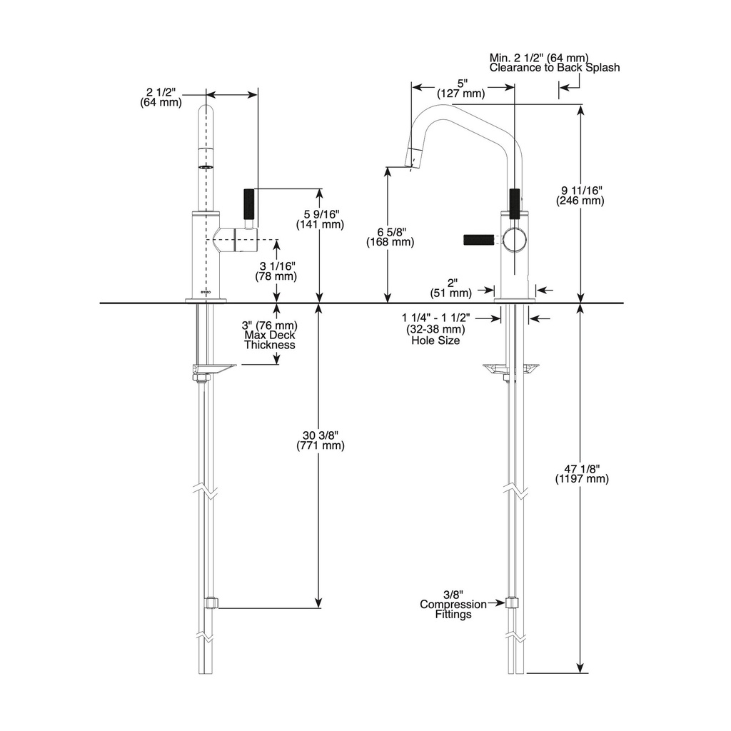 Brizo 61363LF-C-PN Litze Ro Beverage Faucet