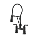 Brizo 62174LF-BL Rook Two Handle Articulating Bridge Faucet With Finished Hose
