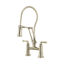 Brizo 62174LF-PN Two Handle Articulating Bridge Faucet With Finished Hose