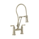 Brizo 62174LF-PN Two Handle Articulating Bridge Faucet With Finished Hose