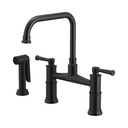 Brizo 62525LF-BL Artesso Two Handle Bridge Kitchen Faucet With Spray Matte Black