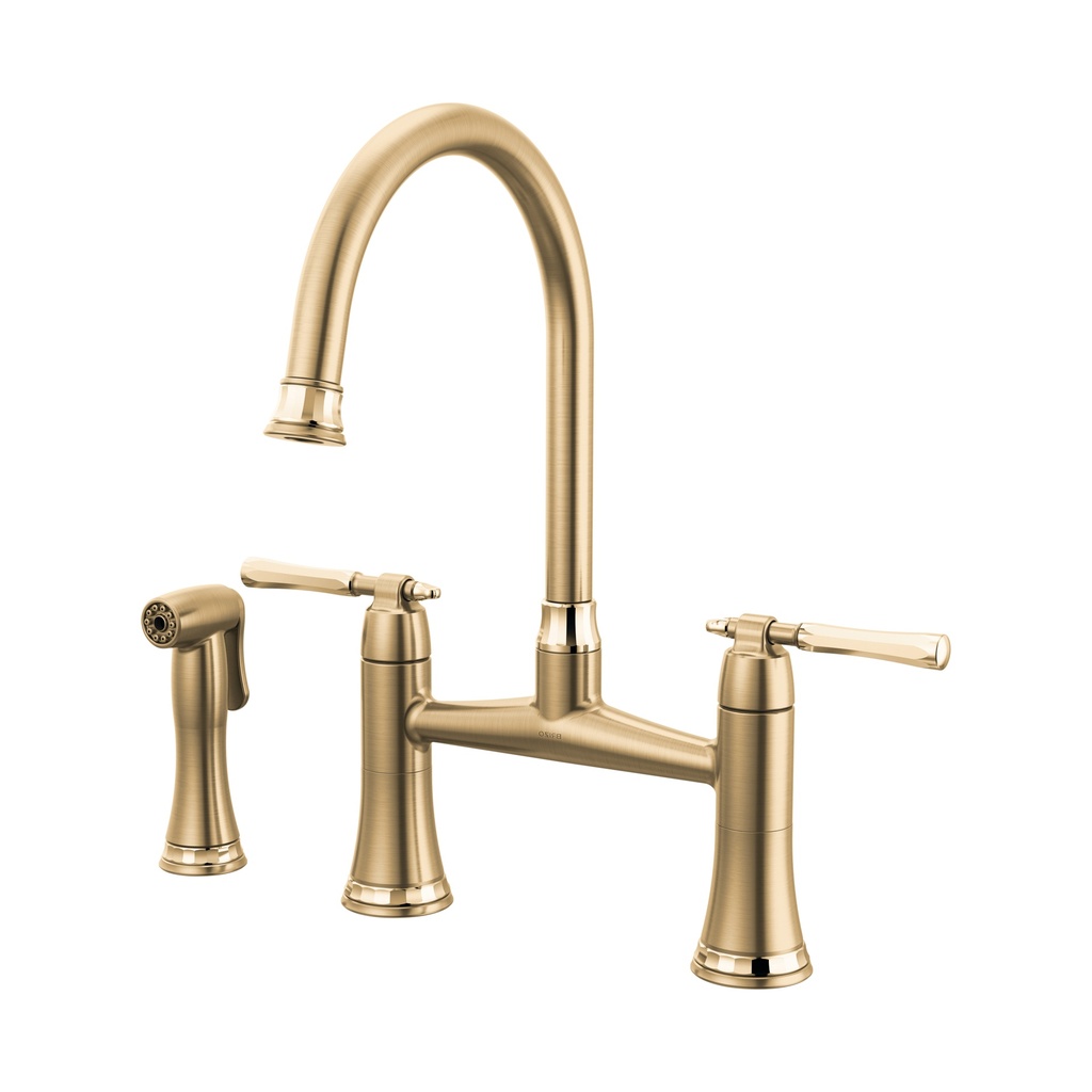 Brizo 62558LF-GLPG Tulham Bridge Faucet With Spray 2L