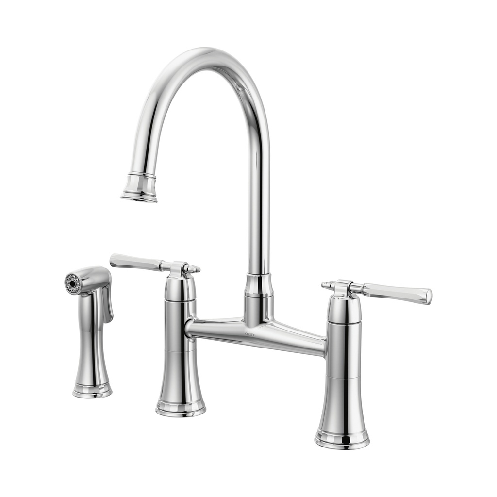 Brizo 62558LF-PC Tulham Bridge Faucet With Spray 2L