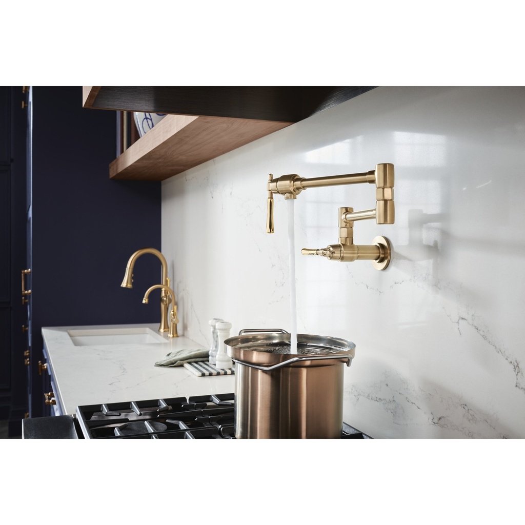 Brizo 62858LF-GLPG Tulham Wall Mount Pot Filler 2L Luxe Gold / Polished Gold