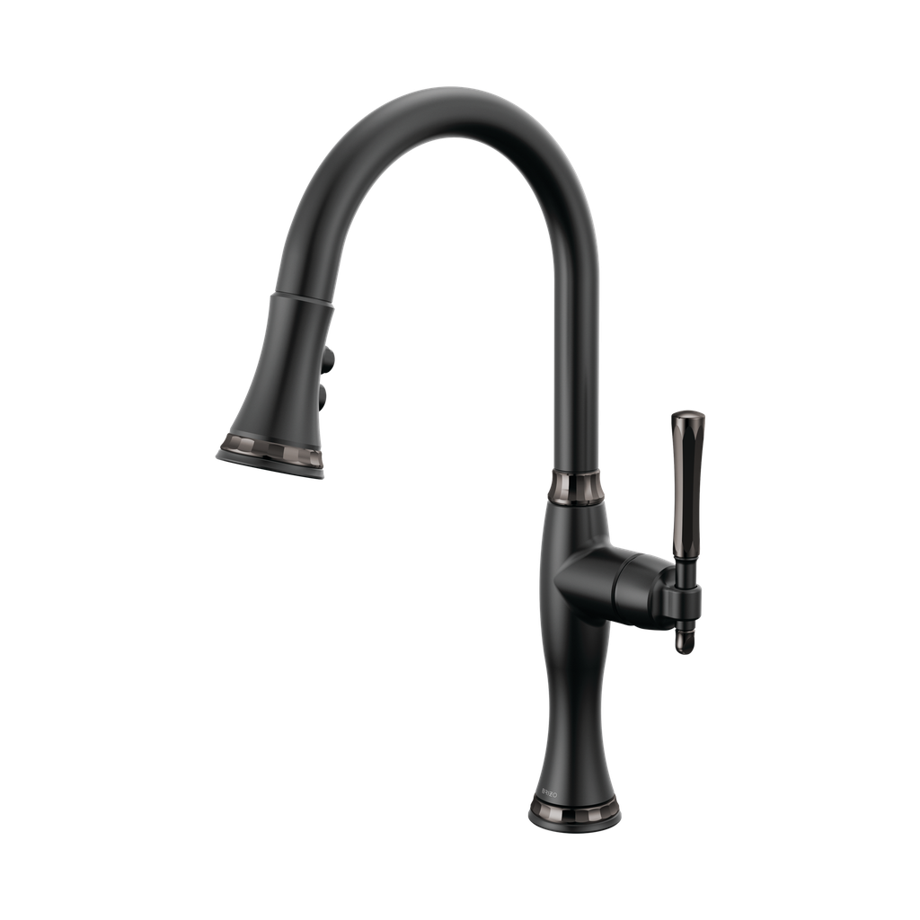 Brizo 63058LF-BLBNX Tulham Pull-Down Kitchen Faucet Matte Black / Brilliance Black Onyx