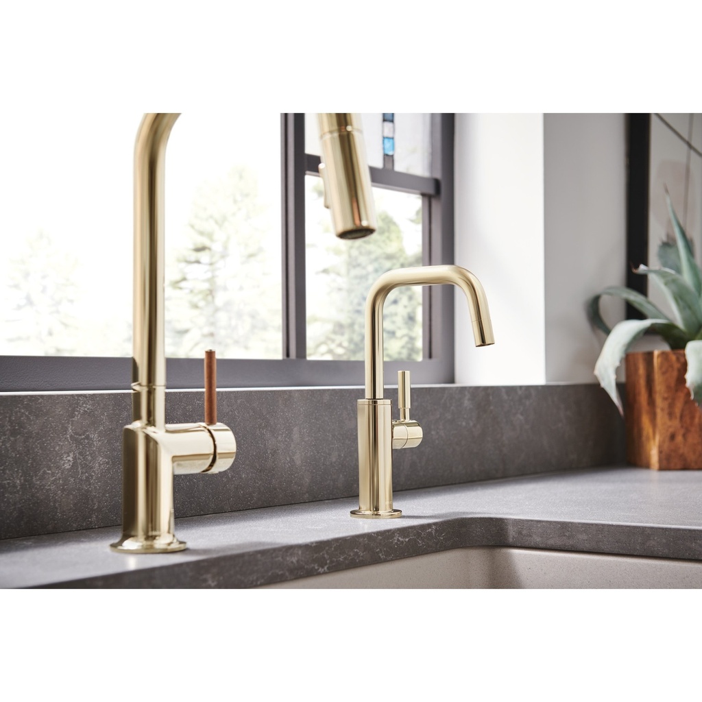 Brizo 63065LF-PNLHP Odin Square Pull-Down Kitchen Faucet