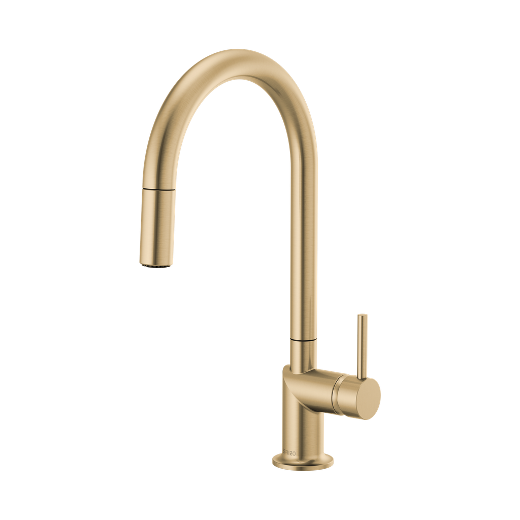 Brizo 63075LF-GLLHP Odin Arc Pull-Down Kitchen Faucet (Less Handle) Luxe Gold