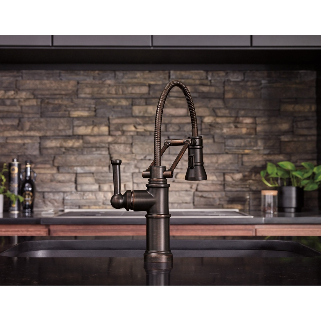 Brizo 63125LF-RB Artesso Articulating Kitchen Faucet 1Lhed Hose