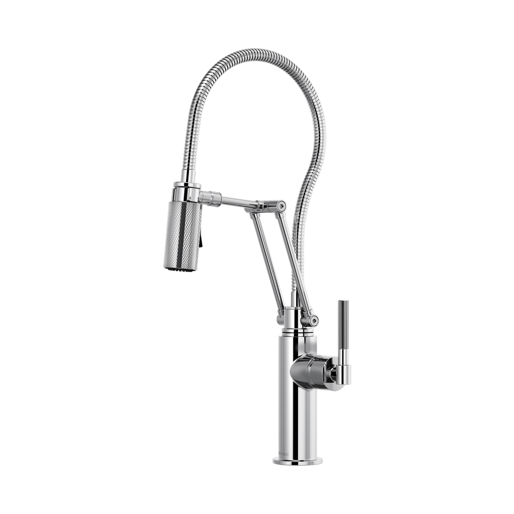 Brizo 63143LF-PC Litze Articulating Faucet With Knurled Handle And Finished Hose