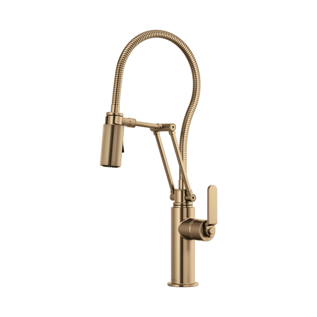 Brizo 63144LF-GL Litze Articulating Faucet With Industrial Handle And Finished Hose