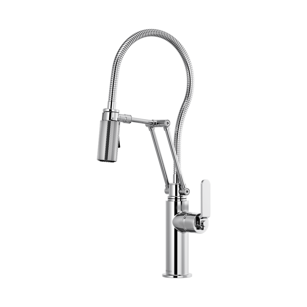 Brizo 63144LF-PC Litze Articulating Faucet With Industrial Handle And Finished Hose