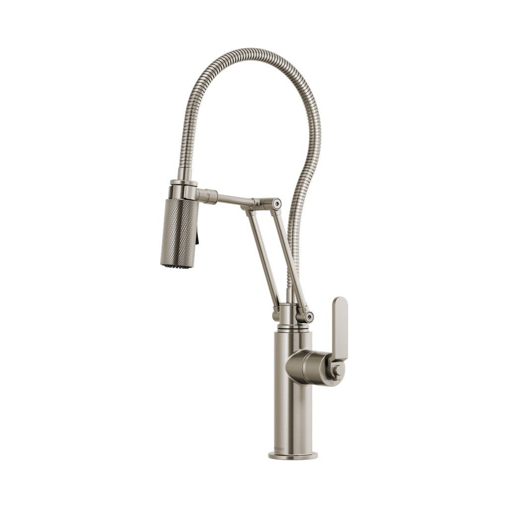 Brizo 63144LF-SS Litze Articulating Faucet With Industrial Handle And Finished Hose