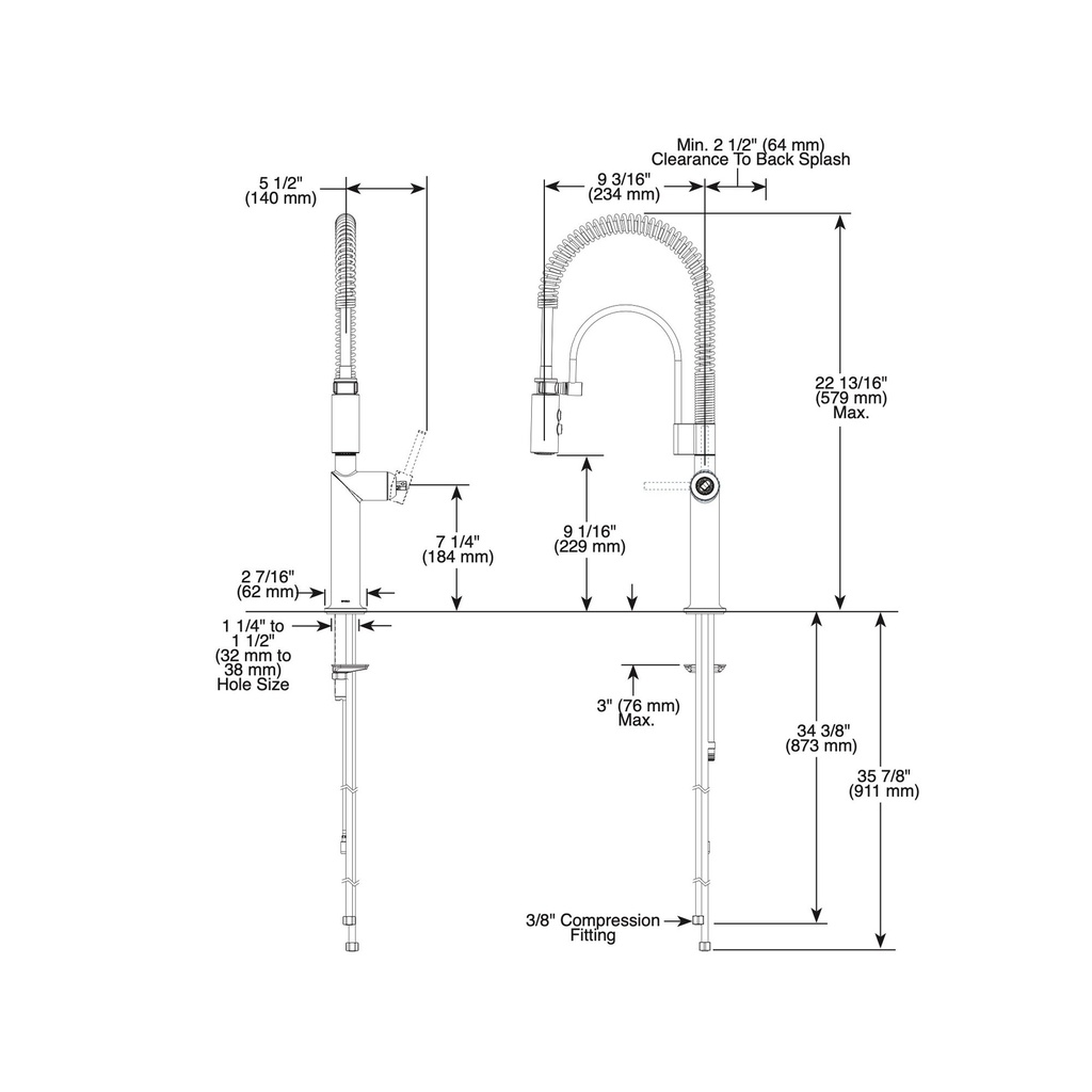 Brizo 63375LF-PNLHP Odin Spring Spout Pull-Down