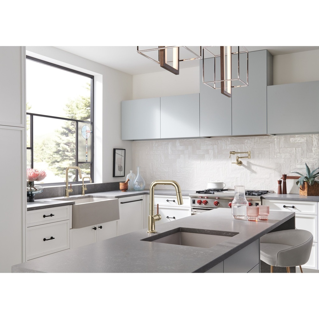 Brizo 63965LF-PNLHP Odin Square Pull-Down Prep Faucet