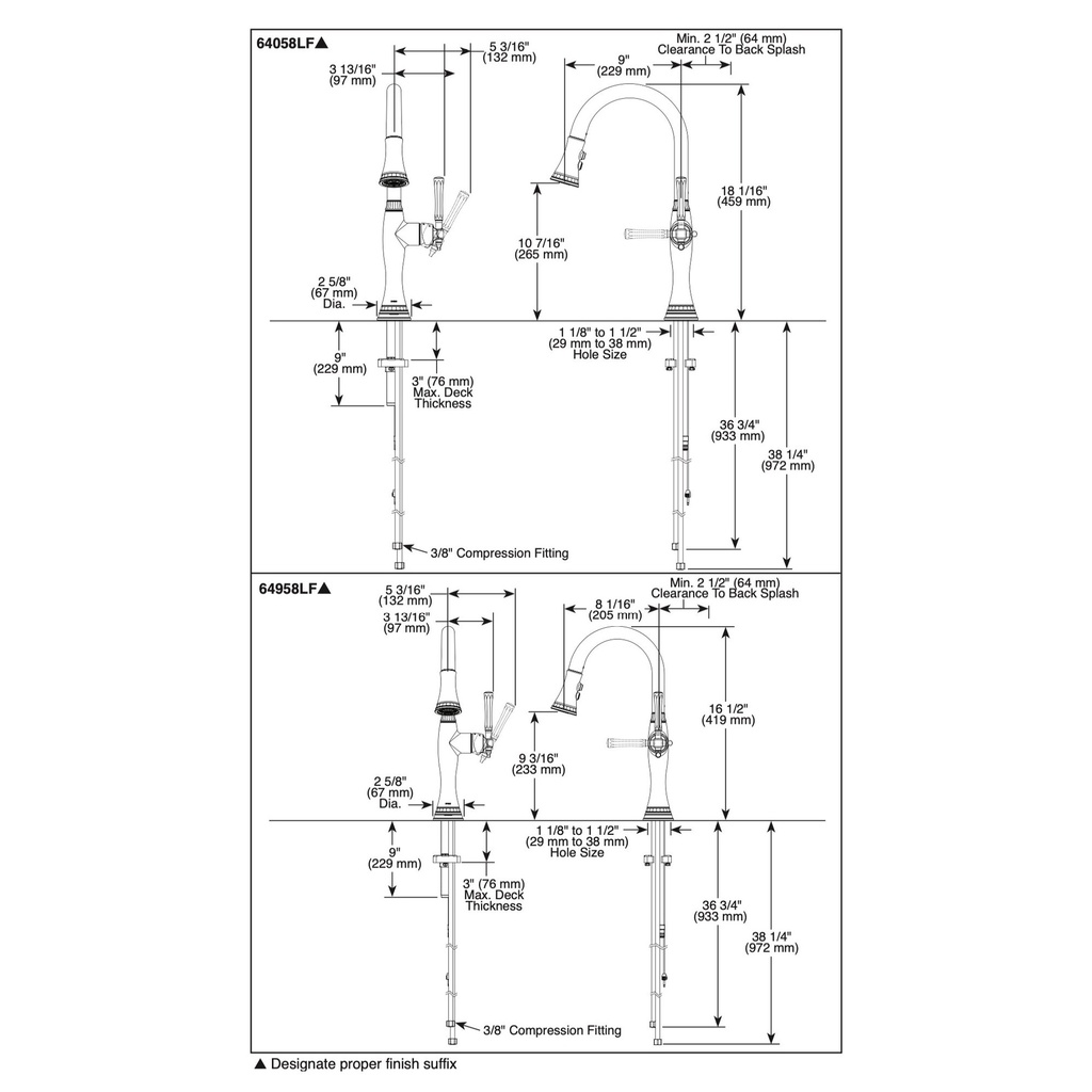 Brizo 64058LF-GLPG Tulham Smarttouch Pull-Down Kitchen Faucet