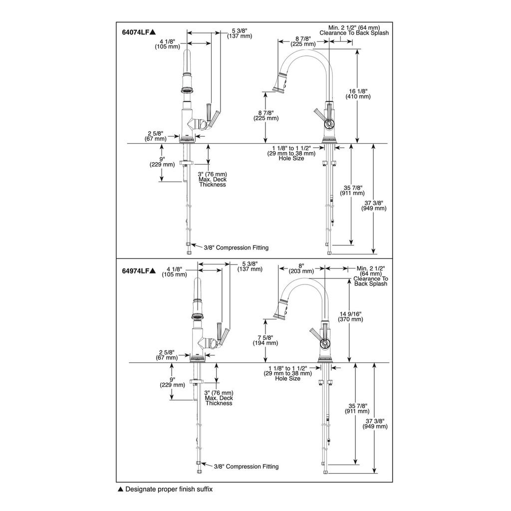 Brizo 64074LF-PN Single Handle Pull-Down Kitchen Faucet With Smarttouch